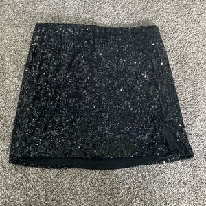 Black sequin skirt